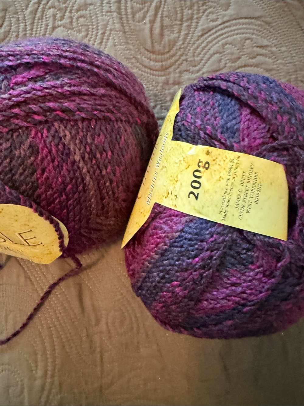 James Brett chunky  Purple Variegated Yarn - 200g Premium Skeins lot of 2